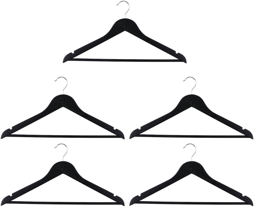 Alpina Kledinghanger zwart 44x23cm 5 stuks