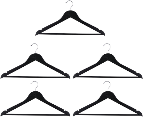 Alpina Kledinghanger zwart 44x23cm 5 stuks