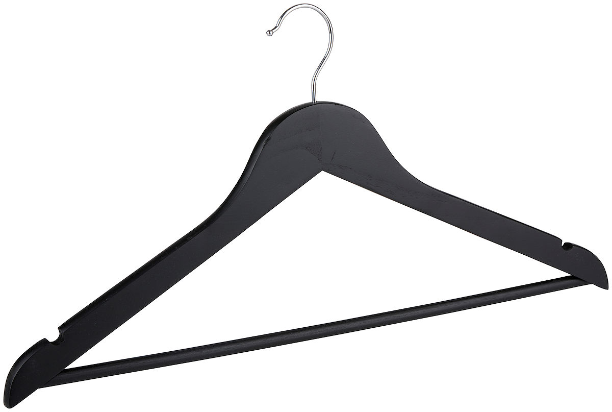 Alpina Kledinghanger zwart 44x23cm 5 stuks