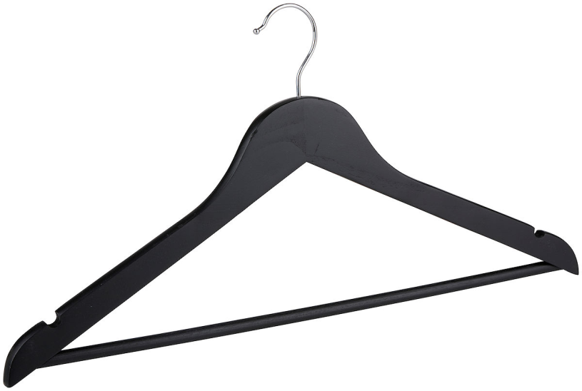 Alpina Kledinghanger zwart 44x23cm 5 stuks