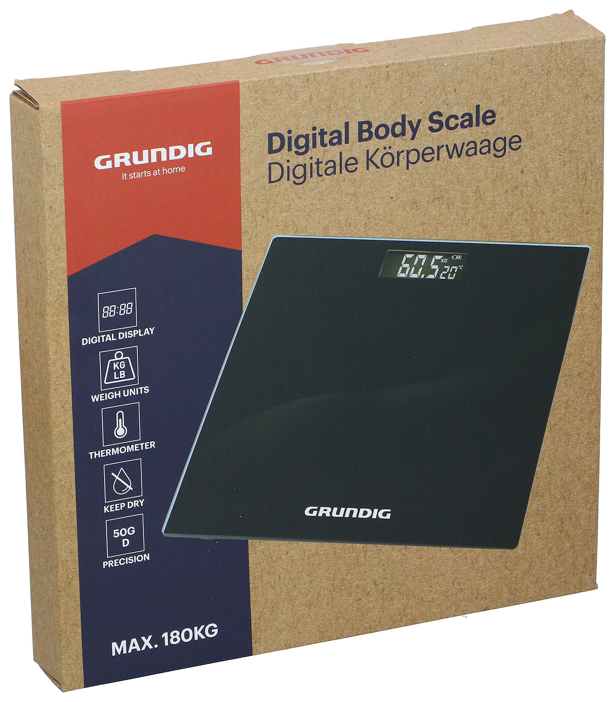 Grundig Personenweegschaal max 180kg - zwart