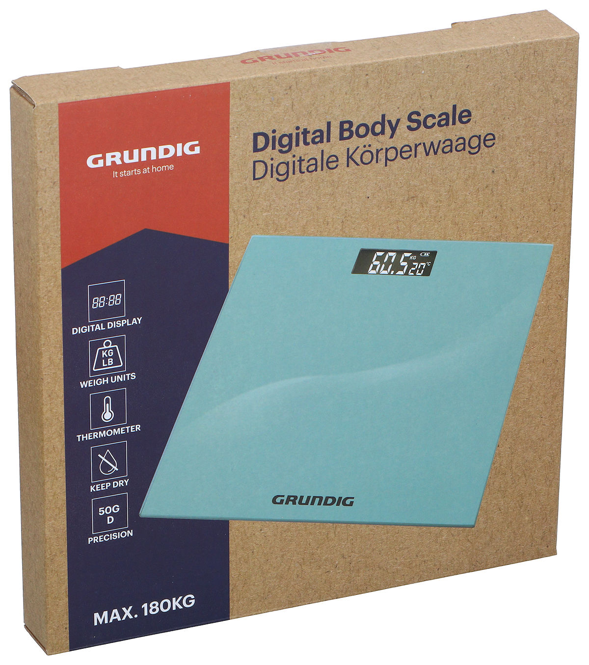 Grundig Personenweegschaal max 180kg - zilver