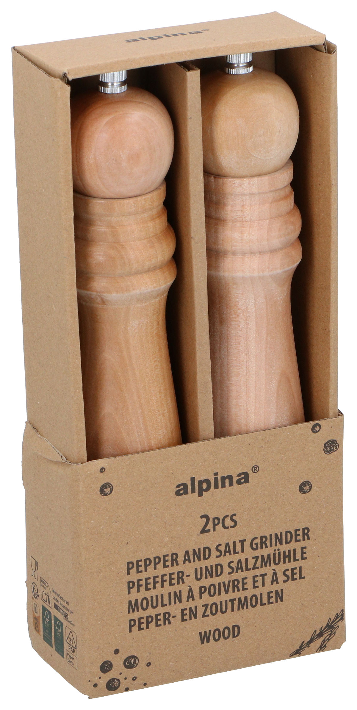 Alpina Peper en Zoutmolen set 25cm