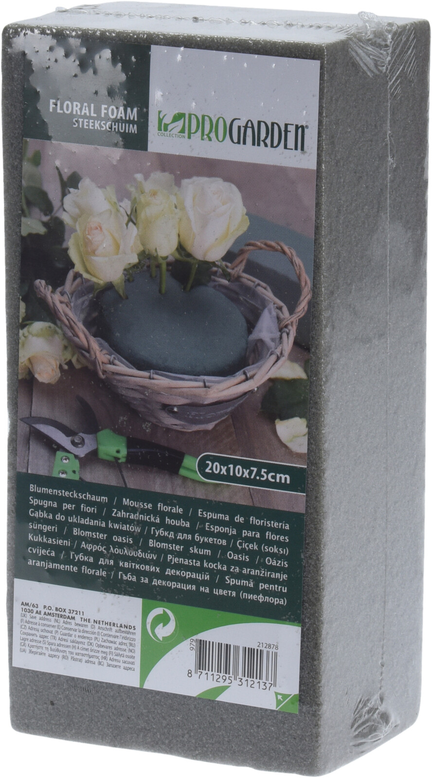 Steekschuim Rechthoek 20x10x7cm droog/kunstbloemen