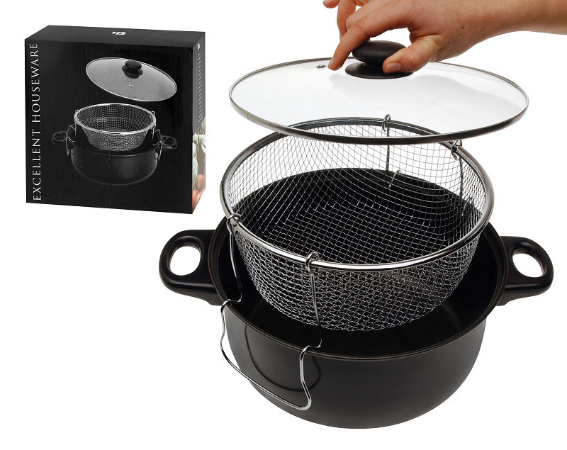 Frituurpan met glazen deksel