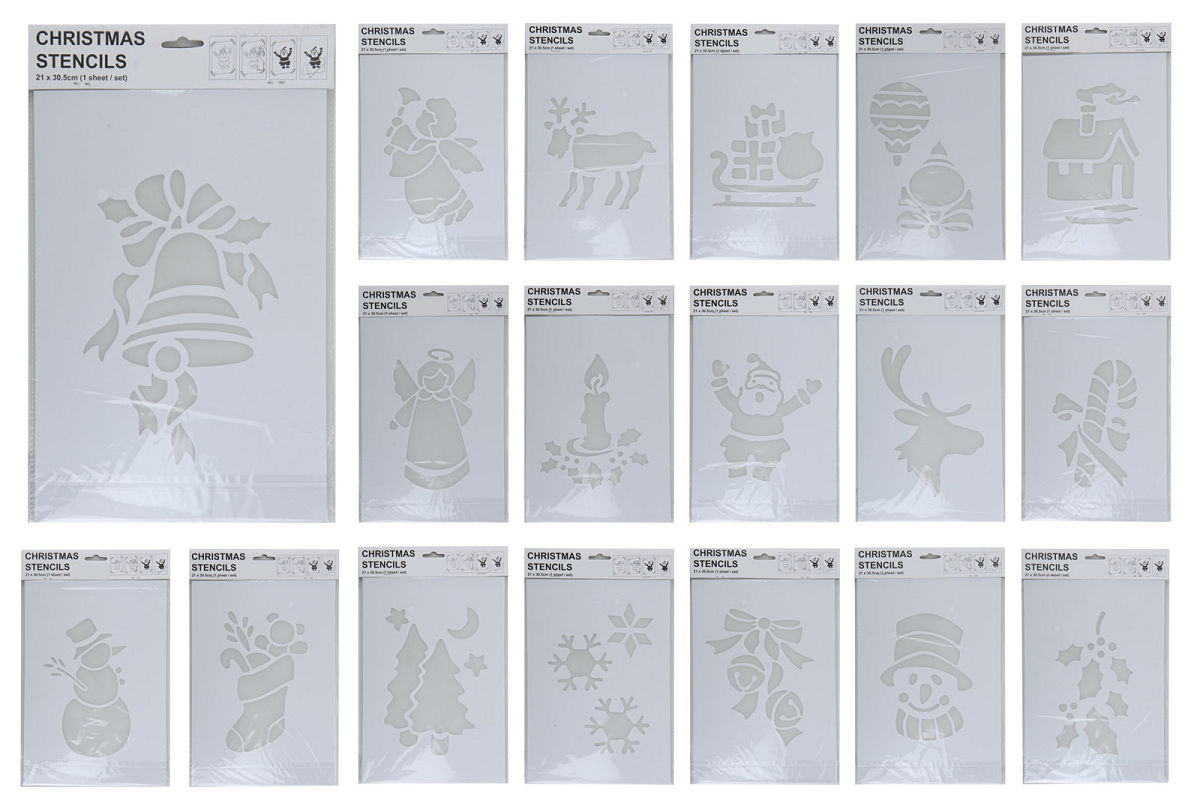 Sjabloon kerstsneeuw 35cm assorti
