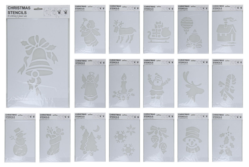 Sjabloon kerstsneeuw 35cm assorti