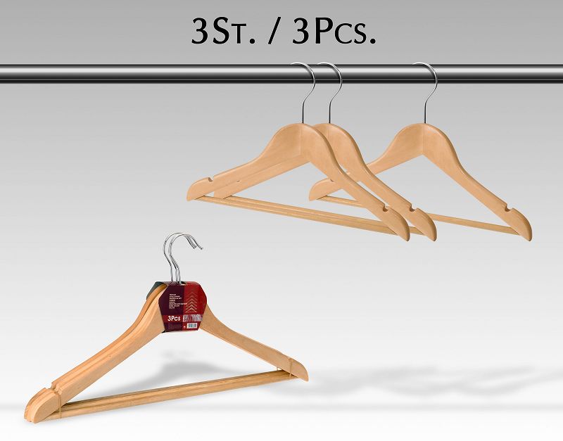 Kledinghanger hout 3 stuks