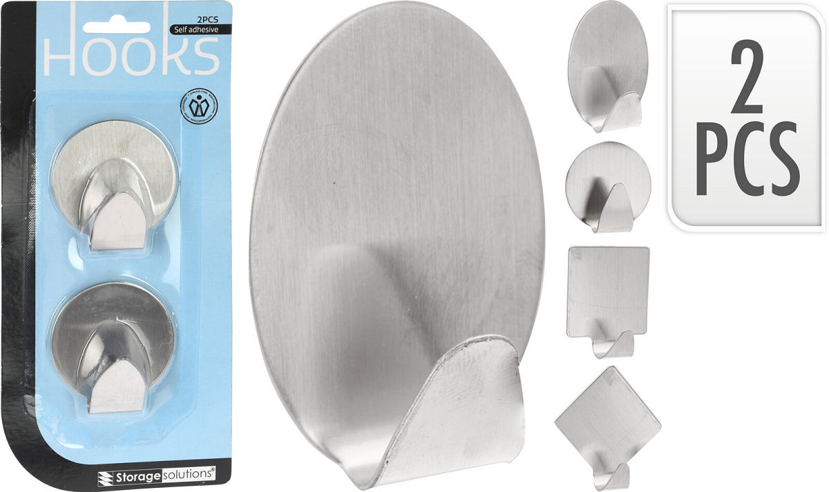 Ophanghaakjes RVS 2 stuks 4 Assorti