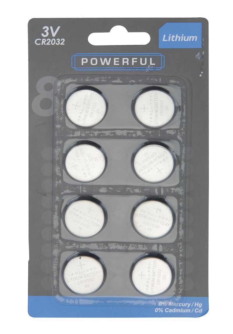 Batterij knoopcel CR2032 8 stuks