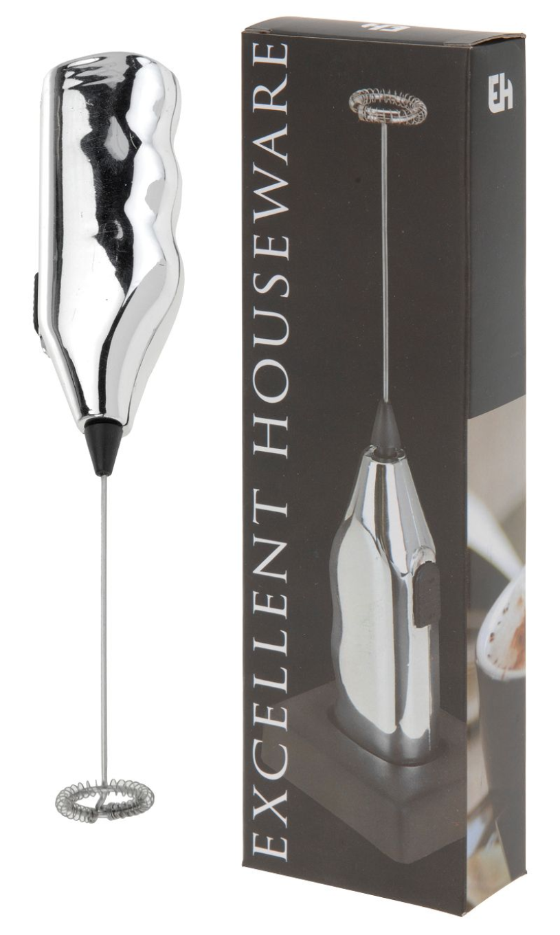 EH Cappuccinoklopper chroom werkt op batterij