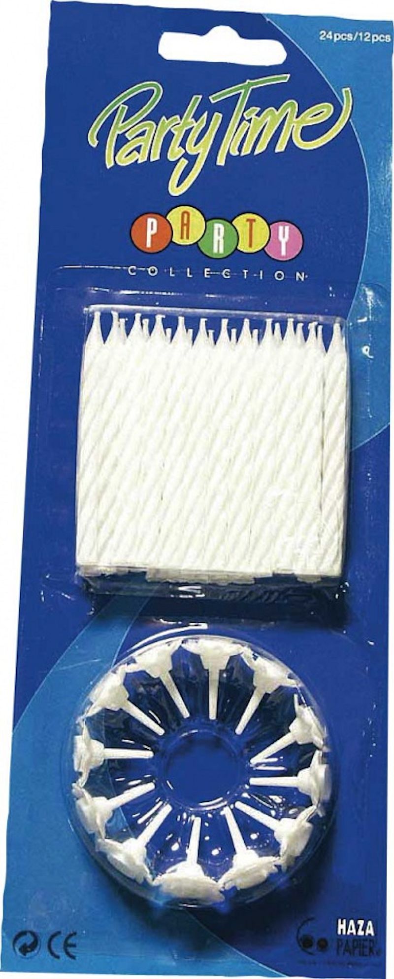 Taartkaars 24st+12houders wit