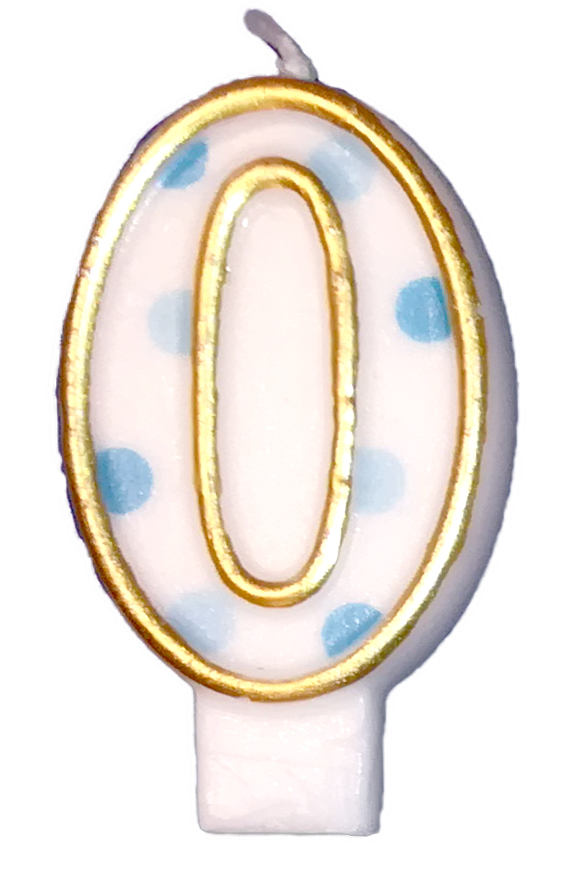 Nummerkaars 0 blauw