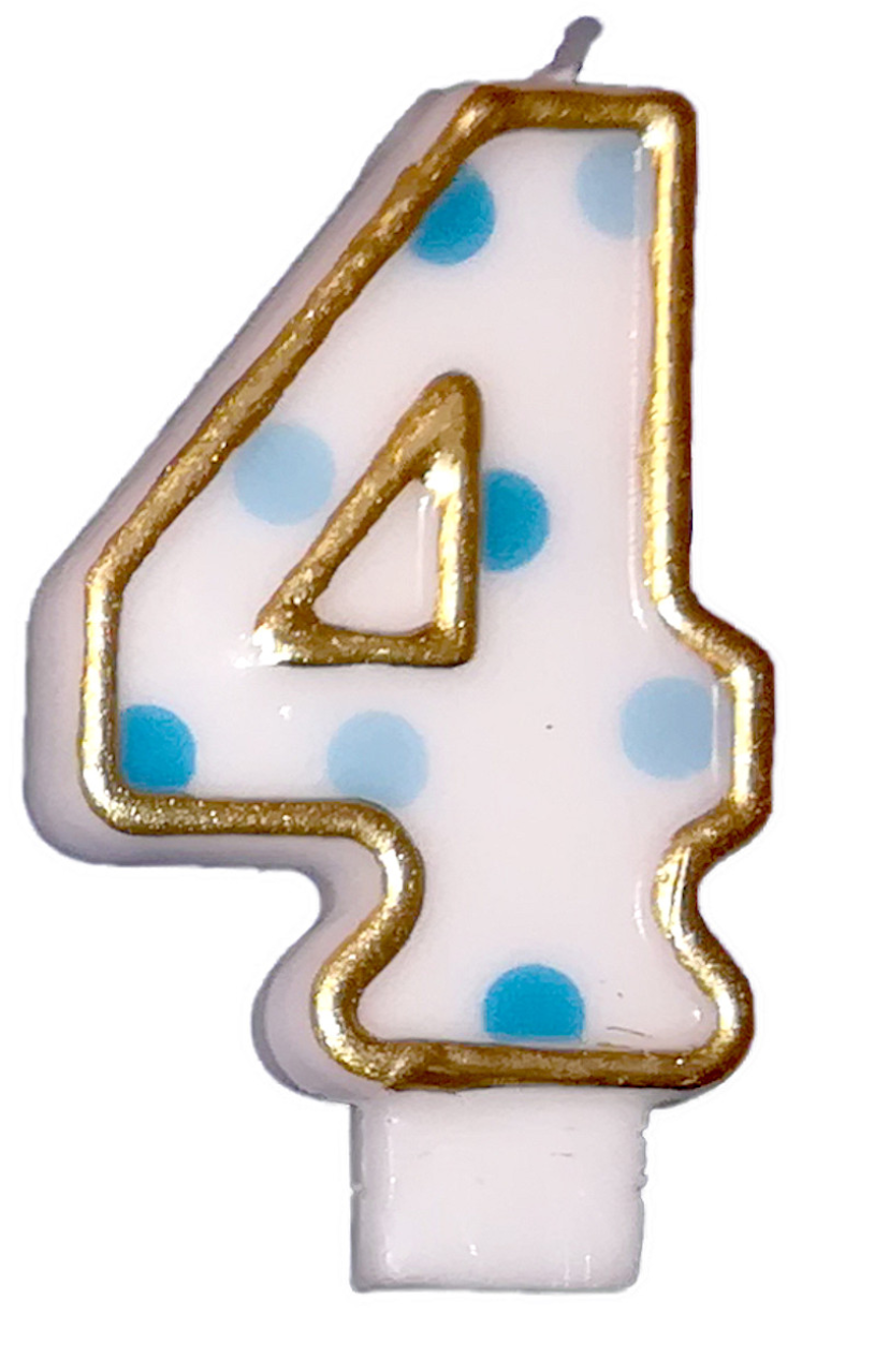 Nummerkaars 4 jaar blauw