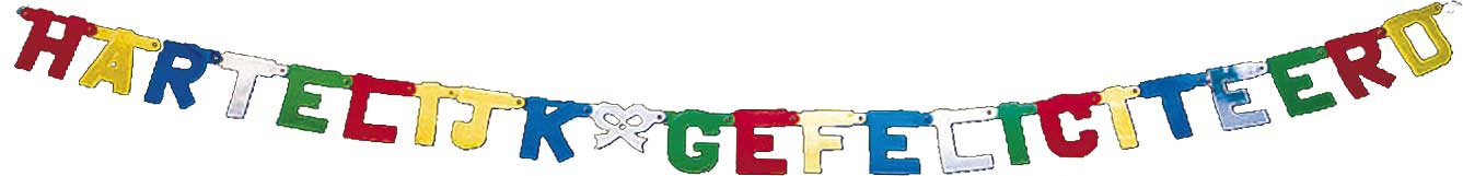 Letterguirlande hartelijk gefeliciteerd