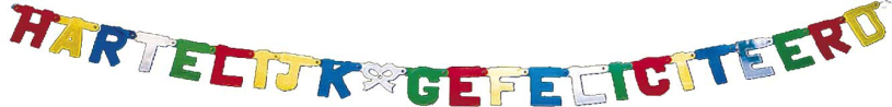 Letterguirlande hartelijk gefeliciteerd