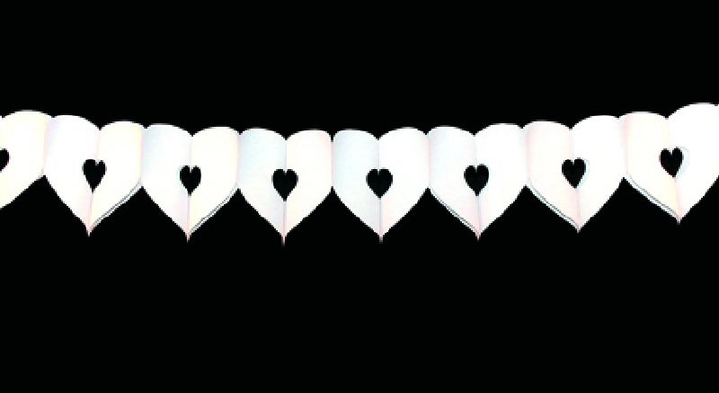 Hartguirlande groot 6m. wit