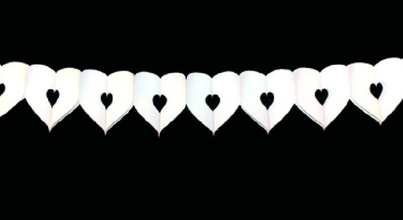 Hartguirlande groot 6m. wit