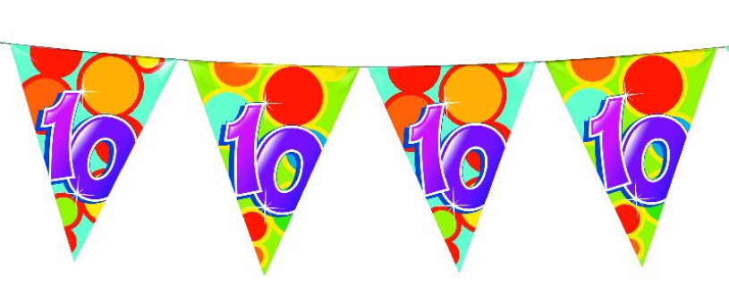Vlaggenlijn 10 meter 10 jaar