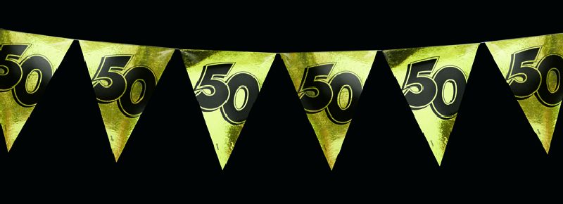 Vlaggenlijn 50 jaar goud 4 meter