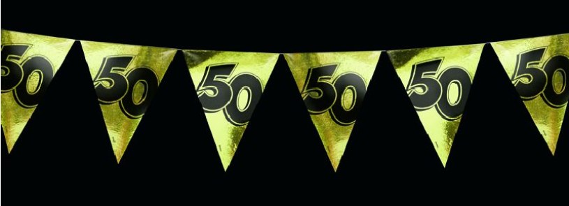 Vlaggenlijn 50 jaar goud 4 meter