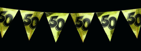 Vlaggenlijn 50 jaar goud 4 meter