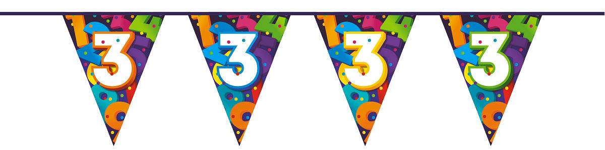 Vlaggenlijn Cijfers 10 meter - 3 jaar