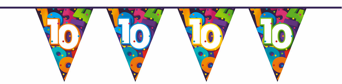 Vlaggenlijn Cijfers 10 meter - 10 jaar