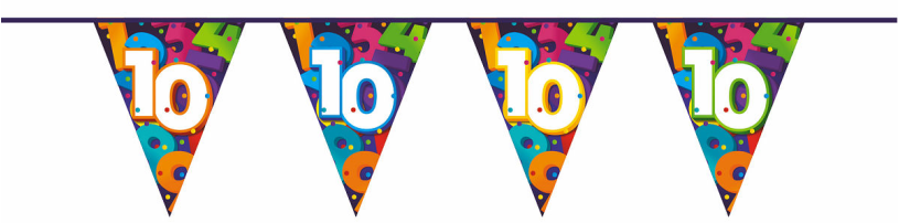 Vlaggenlijn Cijfers 10 meter - 10 jaar