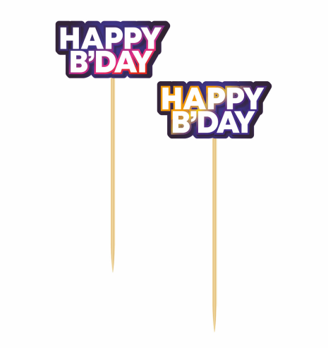 Prikkers Cijfers 8 stuks - Happy B-Day