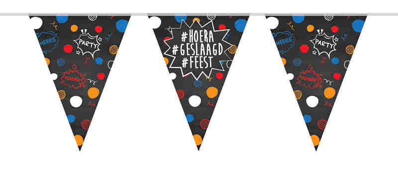 Vlaggenlijn PE 10 meter Geslaagd!