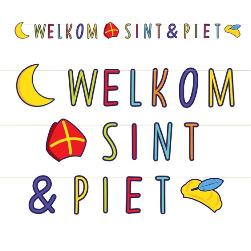 Letterslinger Welkom Sint & Piet 285cm
