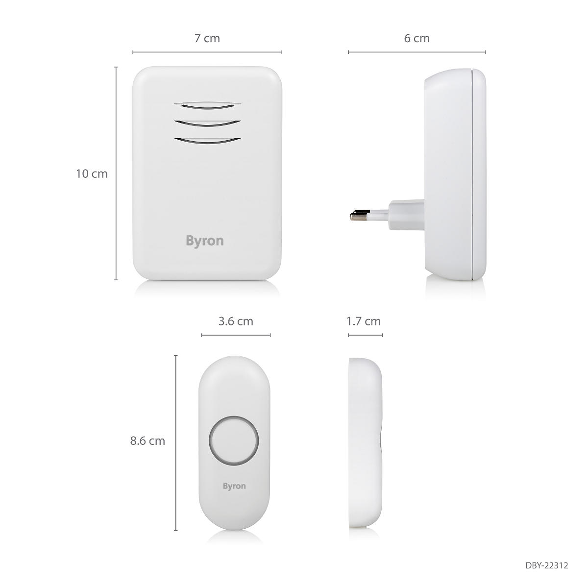 Byron Draadloze deurbelset 16 melodieen 150m bereik