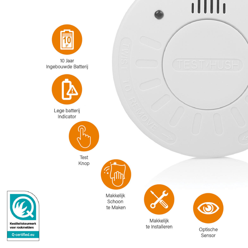 Smartwares rookmelder 10 jaar batterij VDS Q-mark