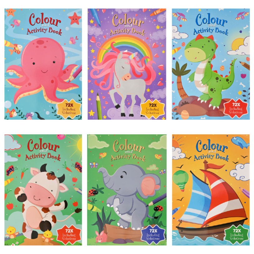 Kleur en Activiteitenboek 72 pagina's 6 assorti