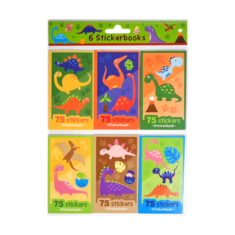 Stickerboekjes set 6 stuks a 75 stickers assorti