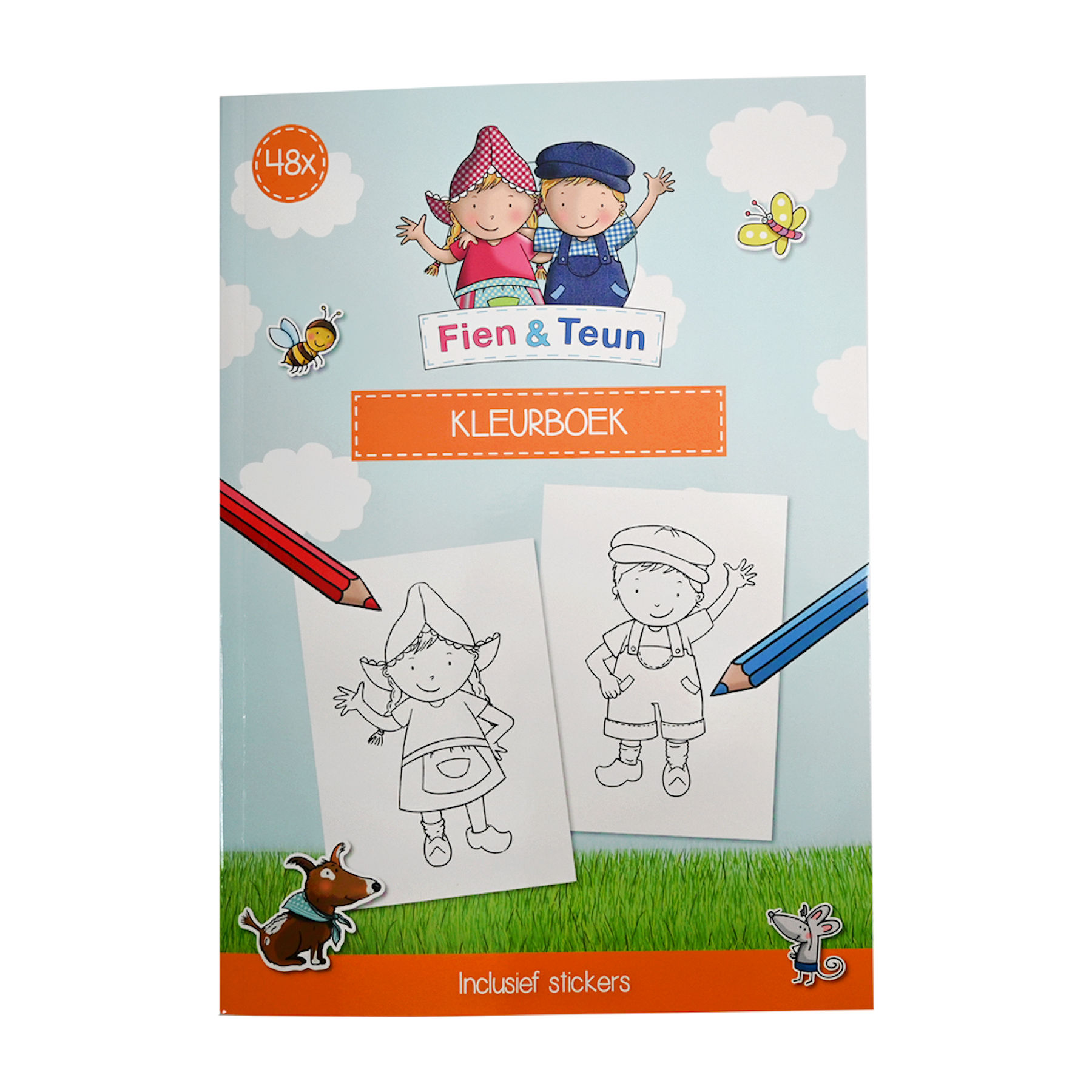 Fien en Teun Kleur en Stickerboek 48 pagina's