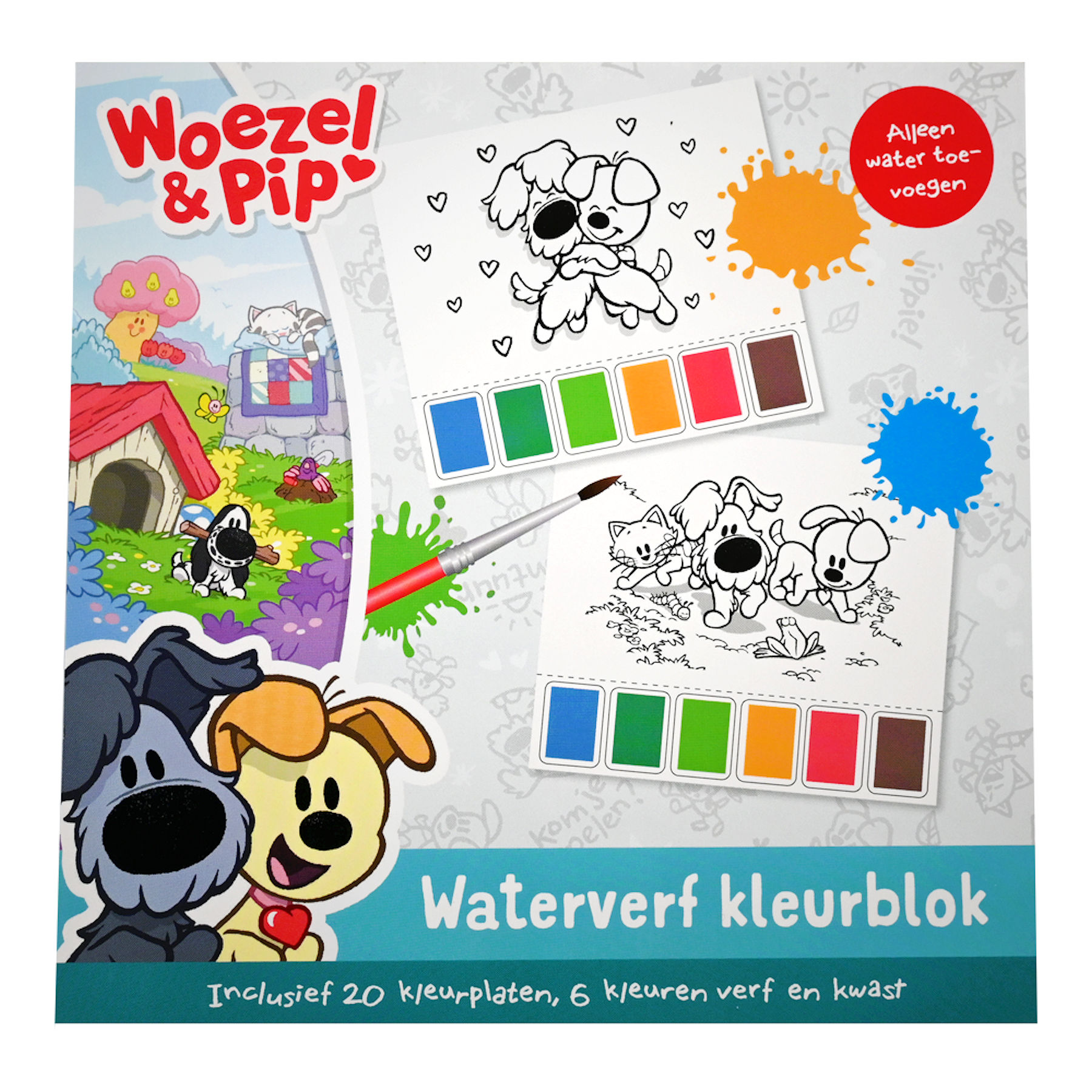 Woezel en Pip Waterverf Kleurboek
