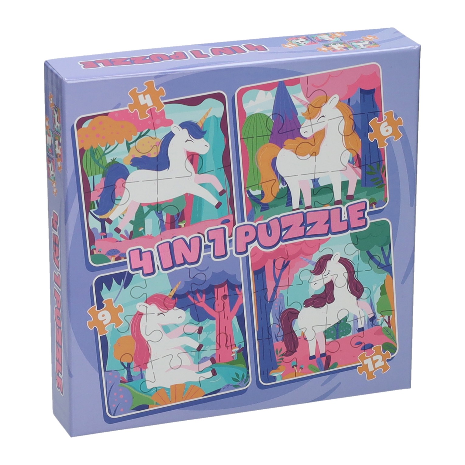 Puzzel 4 in 1 - Eenhoorn