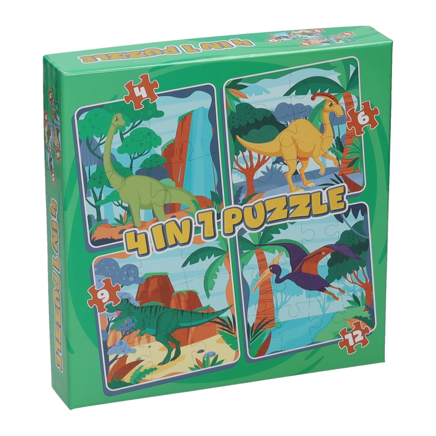 Puzzel 4 in 1 - Dino