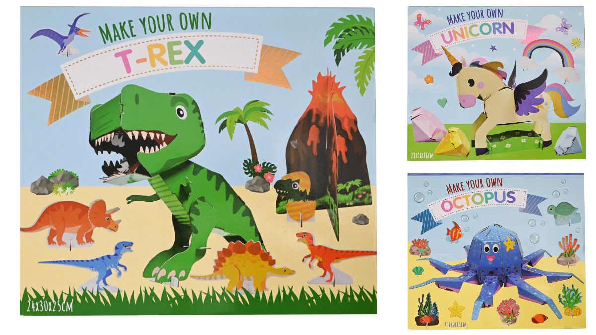 Knutselset Maak je eigen dier 3 assorti