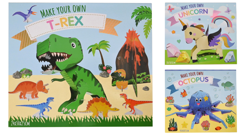 Knutselset Maak je eigen dier 3 assorti