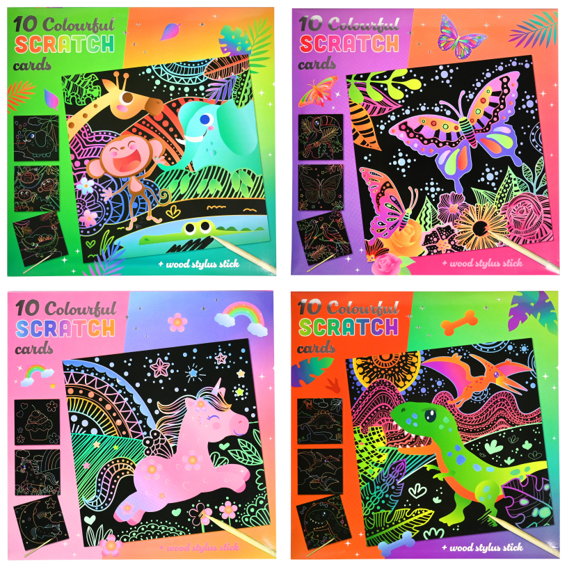 Colourful Scratch 10 krastkaarten assori