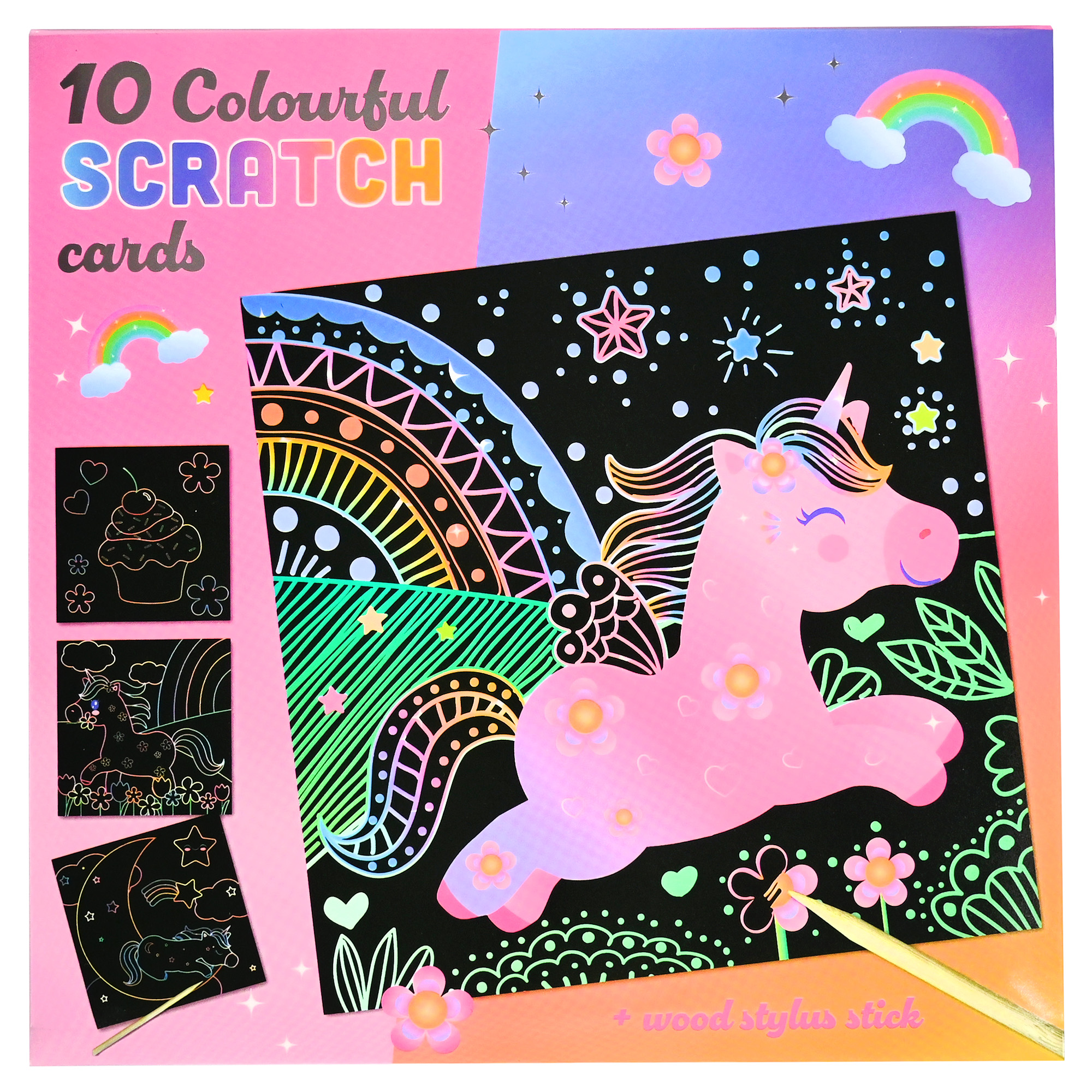 Colourful Scratch 10 krastkaarten assori