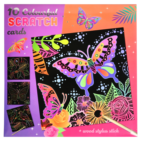 Colourful Scratch 10 krastkaarten assori