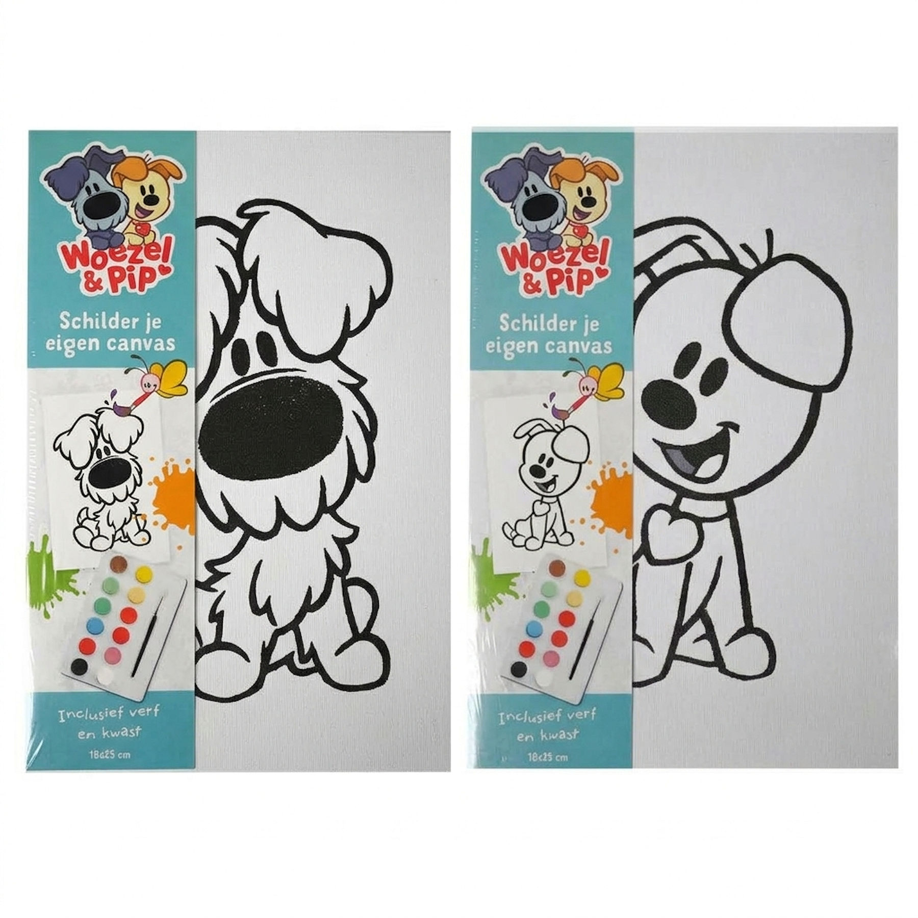 Woezel en Pip Canvas schilderset