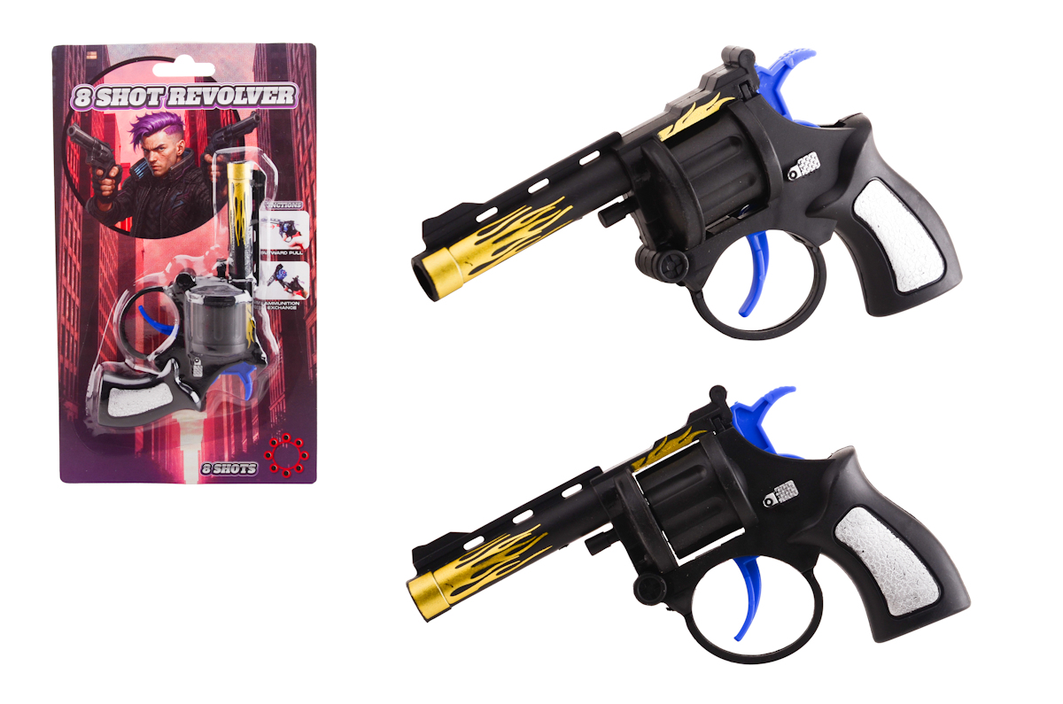 Revolver 8 shots on card