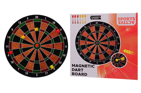 Sports Active magnetisch dartbord met 6 darts