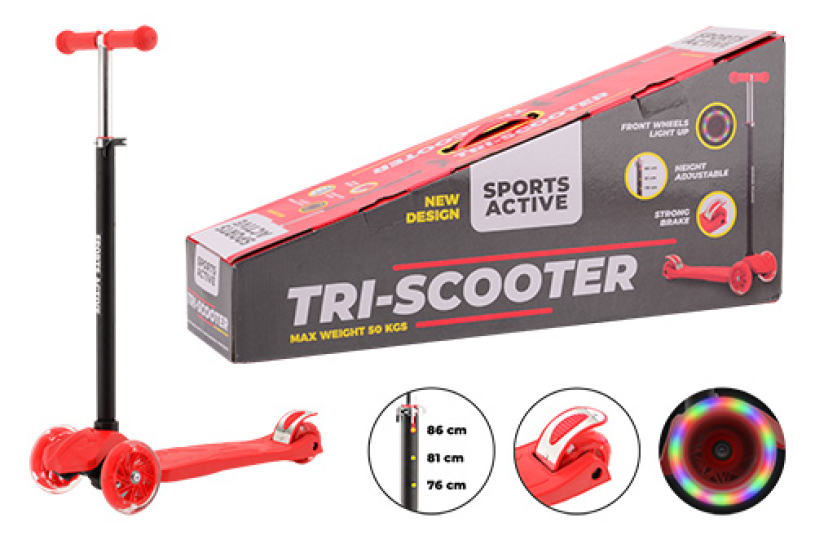 Sports Active Tri-scooter rood/zwart