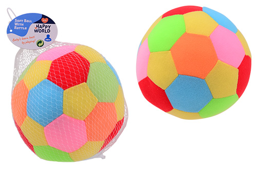 Happy world bal met rammel 18 cm.